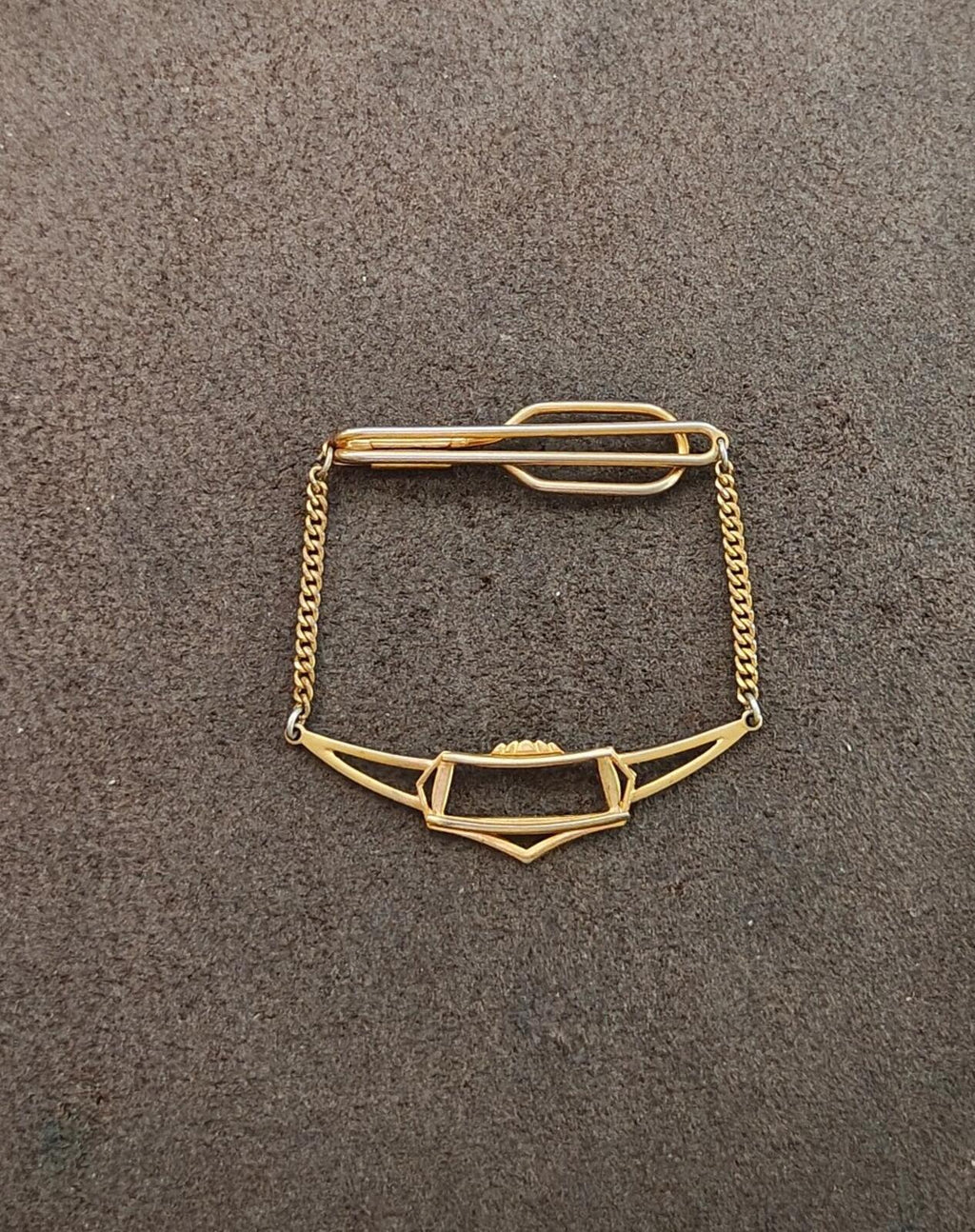 1930s Art Deco Style Gold Tone Tie Bar/Tie Clip