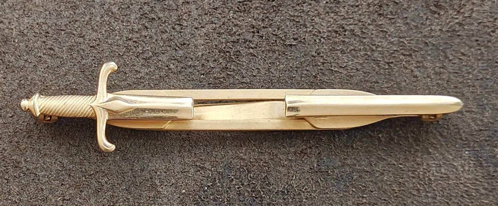 1940s/50s Gold Tone Anson Sword Tie Clip