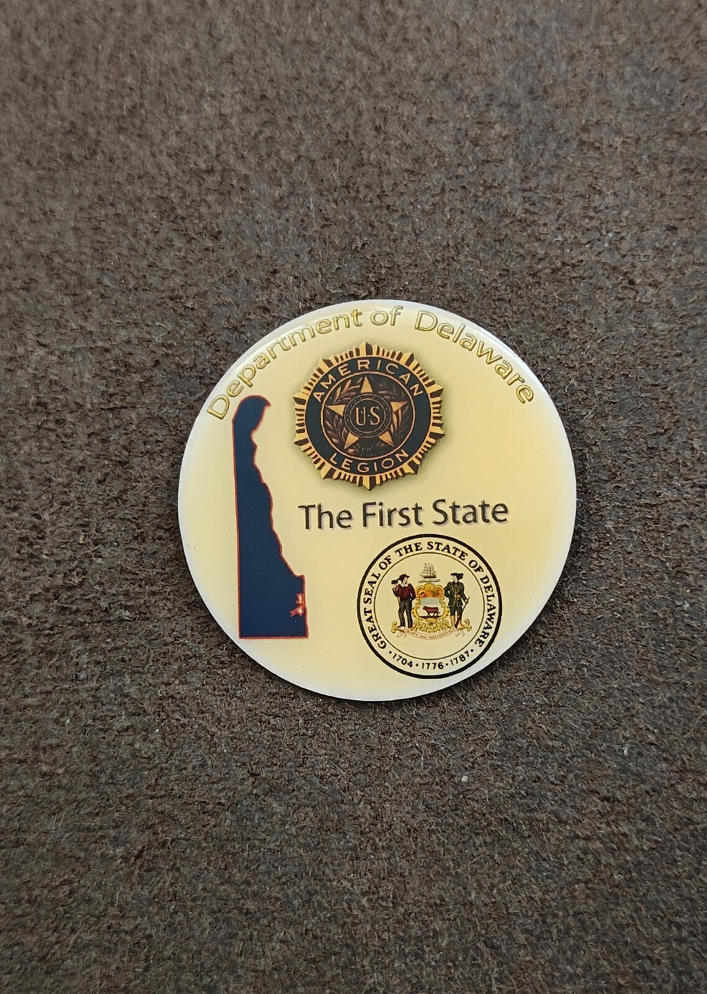 Rare American Legion Department of Delaware Gold Tone Pin