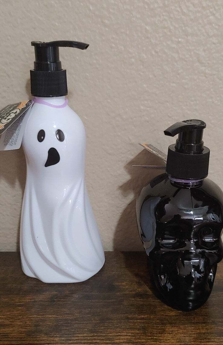 Spooky 2pc-Set Halloween Ghost & Skull Refillable Dispenser