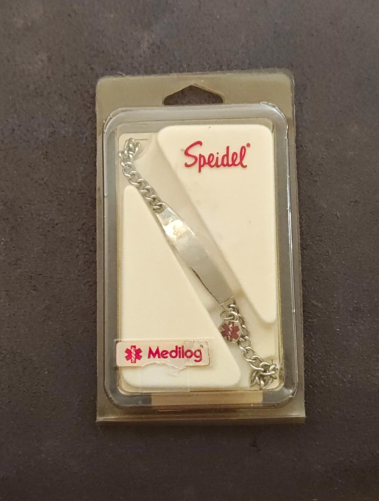 1960s/70s Silver Tone Speidel Medilog Medical Alert Identification Bracelet