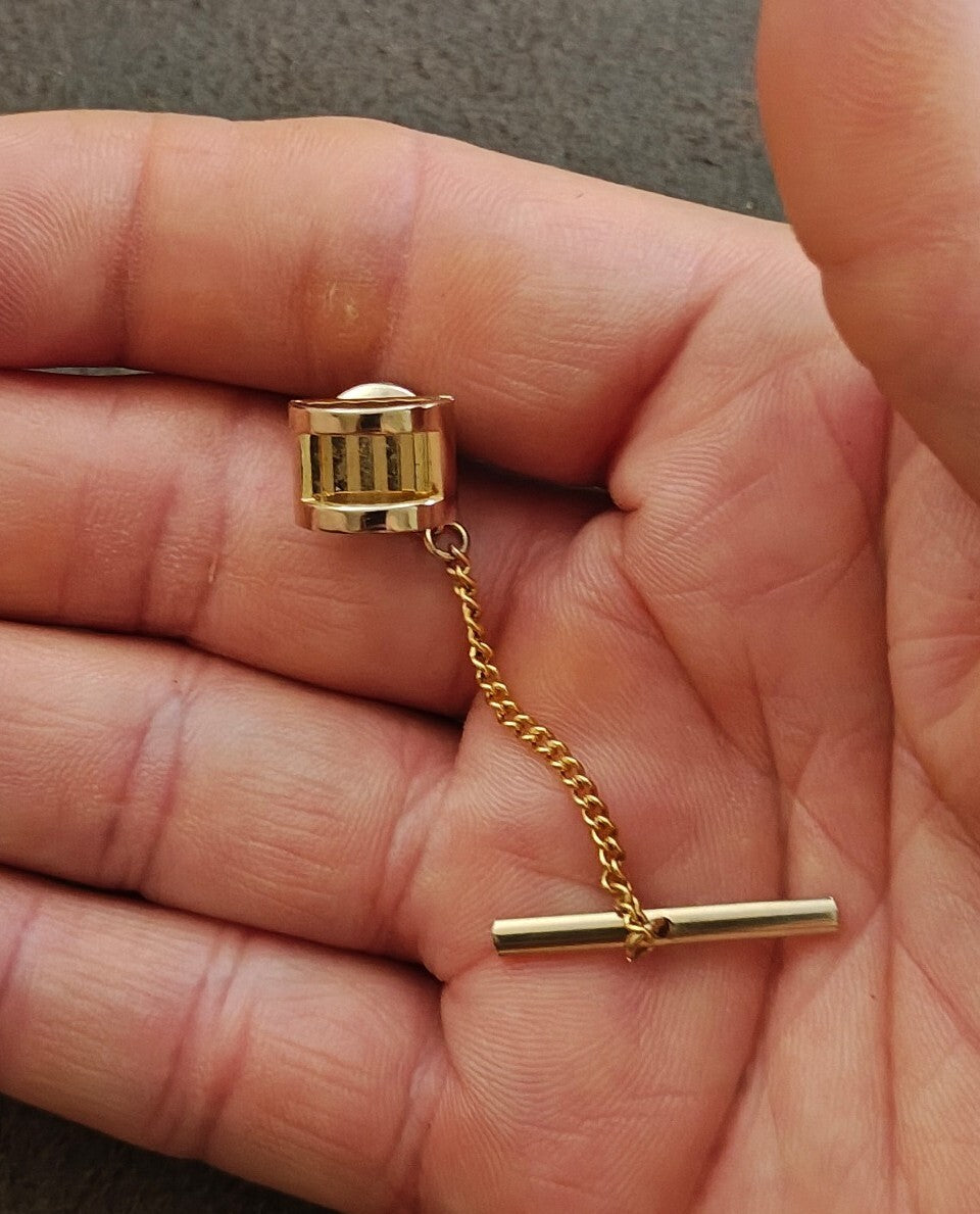 1950s/60s Swank Gold Tone Tie Tack/Lapel Pin