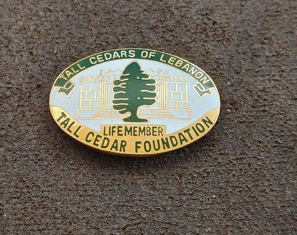 1980s Gold Tone Tall Cedars Of Lebanon Life Member Tall Cedar Foundation Pin