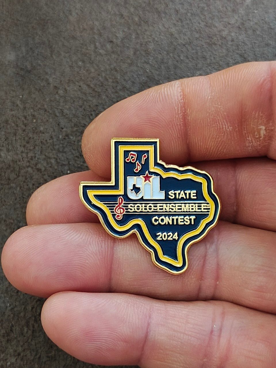 UIL State Solo-Ensemble Contest 2024 Commemorative Gold Tone Pin