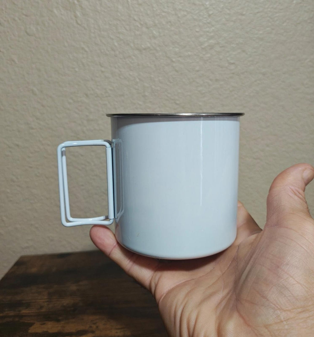Colorful "Pride" Cafecito" Rainbow Metal Camping Mug