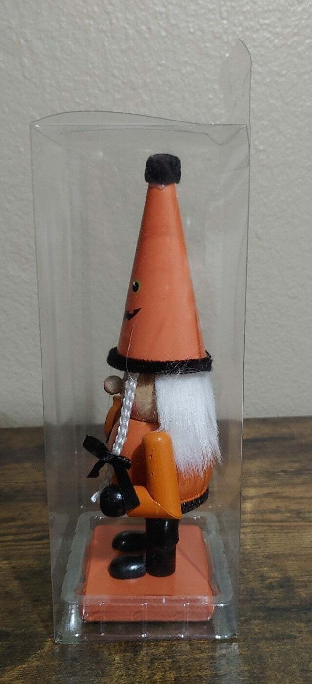 Halloween Pumpkin Gnome 9" Wooden Figure