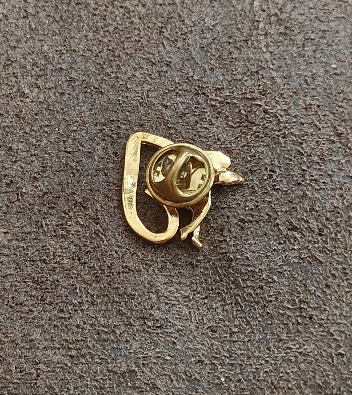 1980s Gold Tone Monogram Initial J & Guardian Angel Brooch Pin - photo 8