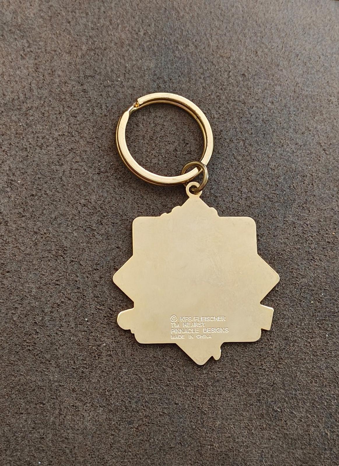 1990s Vintage Betty Boop Gold Tone Enamel Keychain