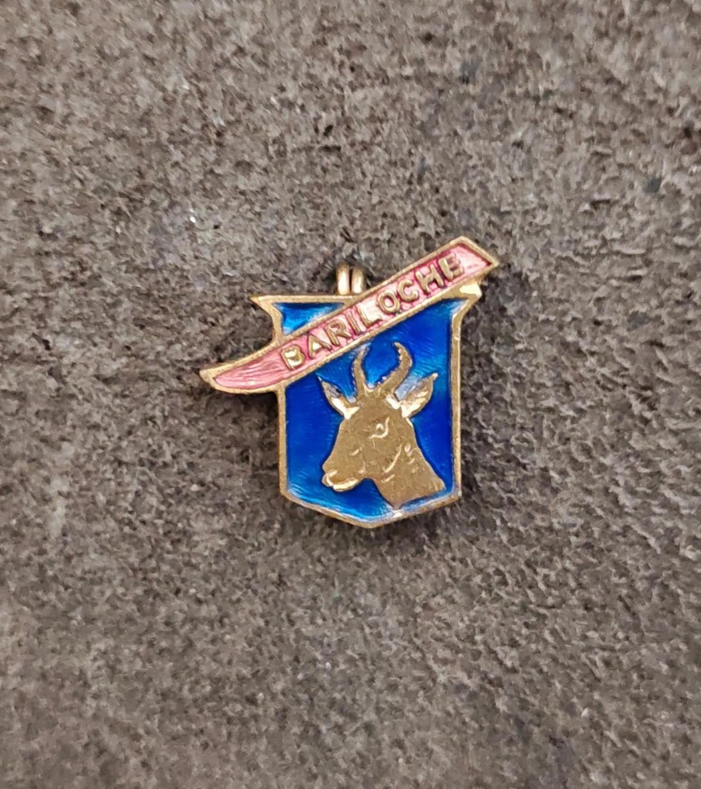 1940s/50s Bariloche Argentina Gold Tone Enamel Souvenir Pin