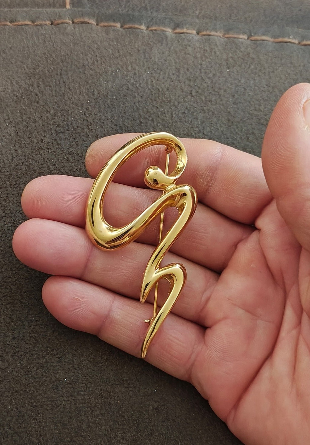 1980s Abstract Modernist Scribble Brooch