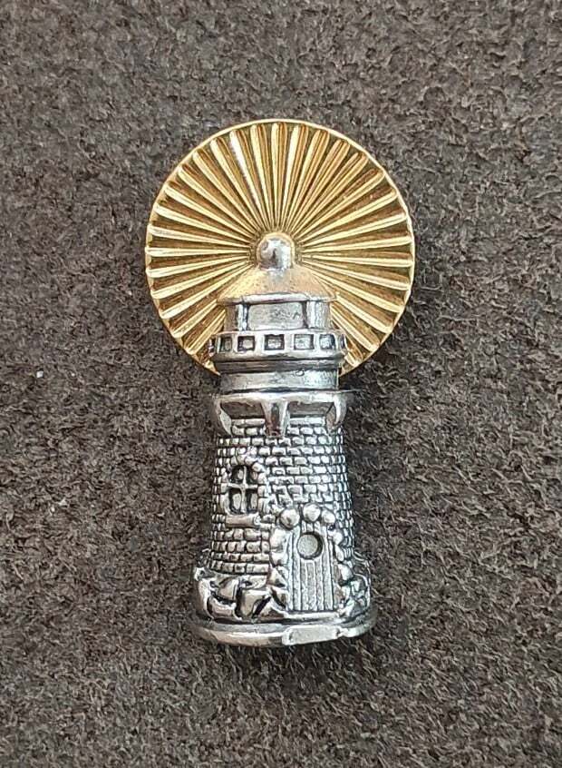 1990s Avon Lighthouse Two Tone Pin