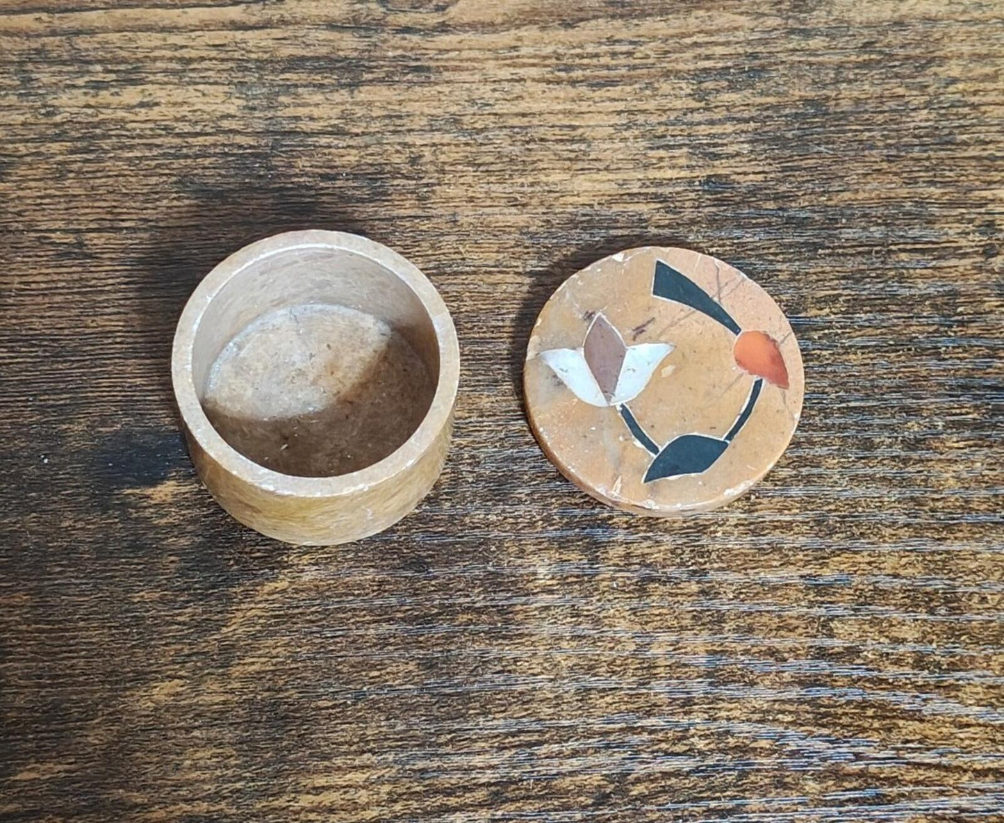 1950s Rare (Hard To Find) Carved Soapstone Trinket Box