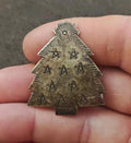 1970s Silver Tone Christmas Tree Brooch