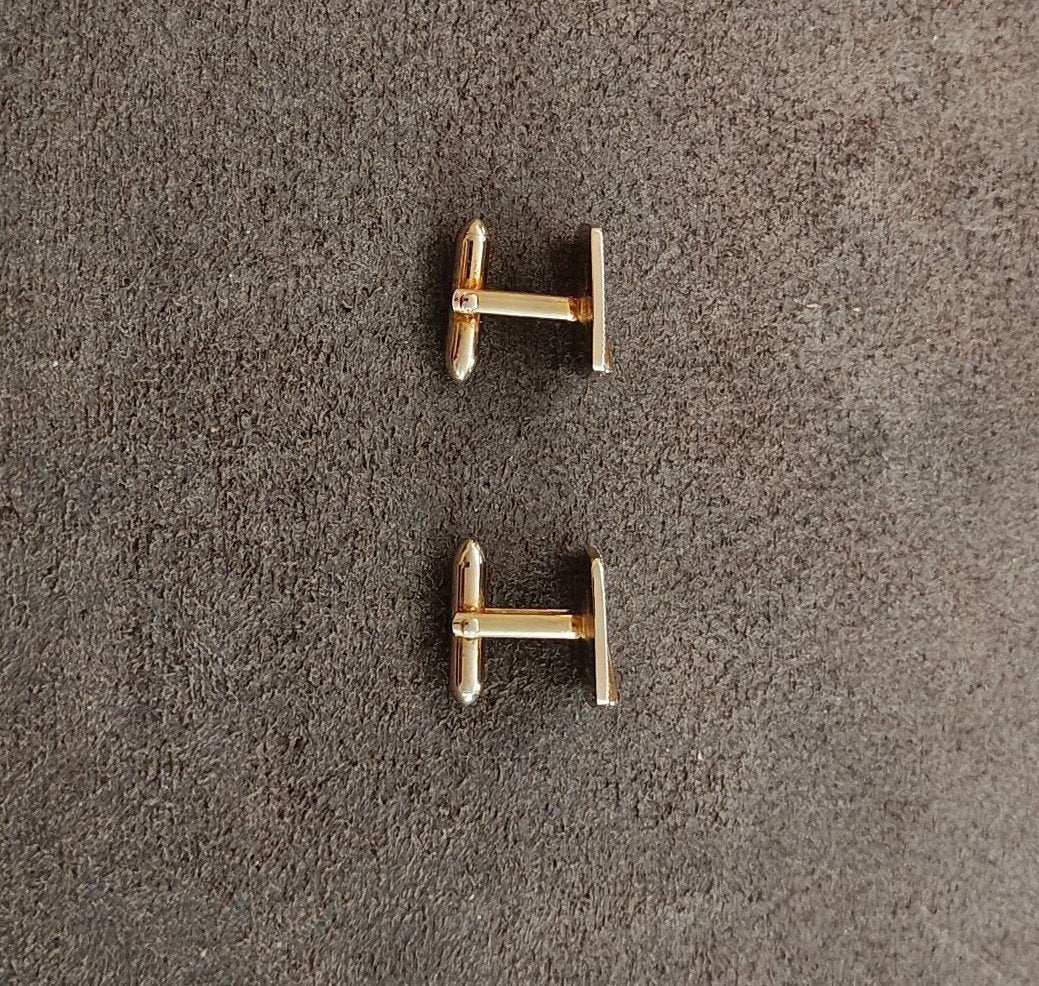 1950s/60s Swank Gold Tone Square Geometric Cufflinks