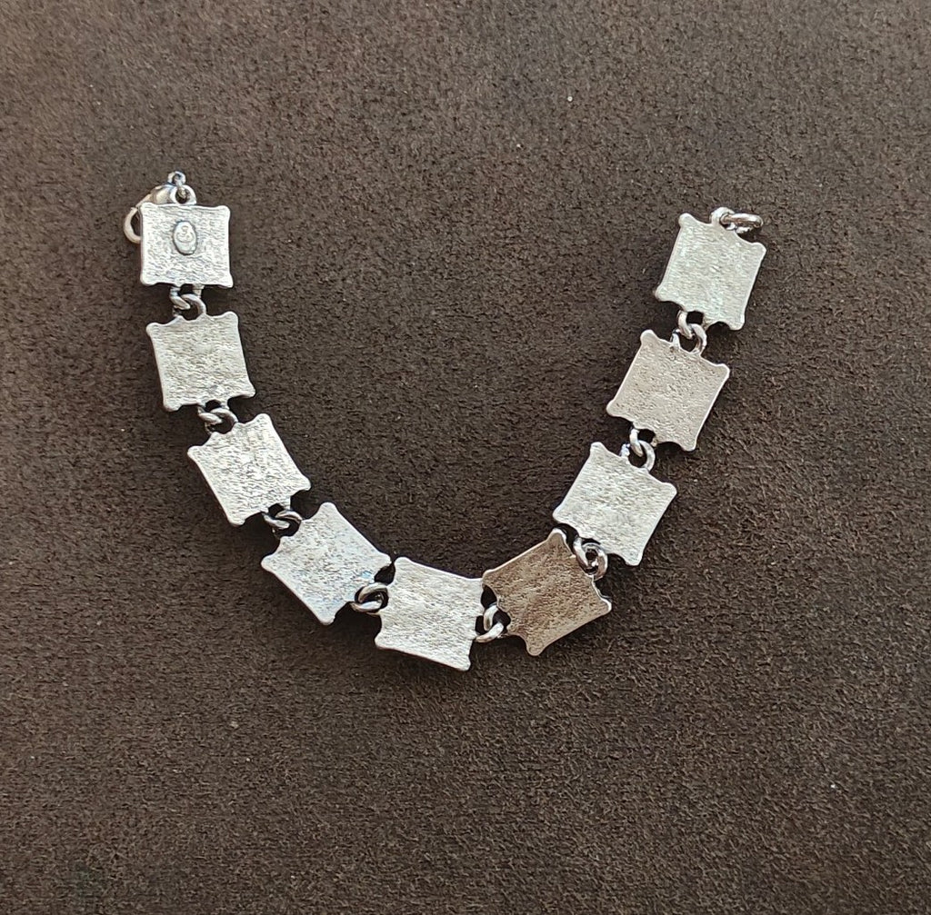 90s Premier Designs Pyramid Cut Moonglow/Cat's Eyes Stones Bracelet