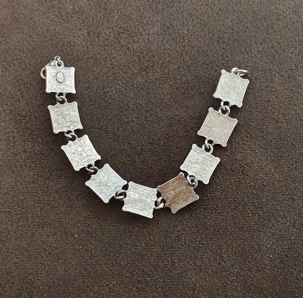 90s Premier Designs Pyramid Cut Moonglow/Cat's Eyes Stones Bracelet