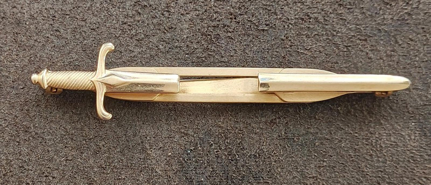 1940s/50s Gold Tone Anson Sword Tie Clip