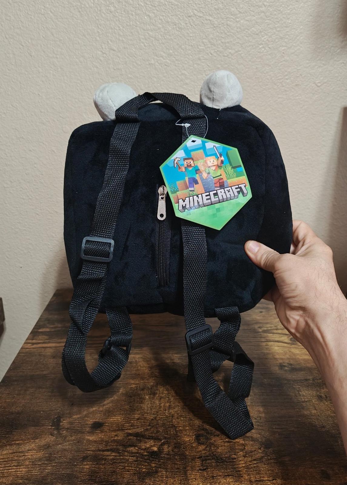 Minecraft Boys Ender 12.5" Black Plush  Backpack NWT