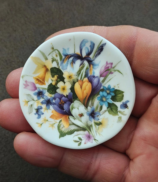 1970s Vintage Miniature Made In England Bone China Decorative Plate
