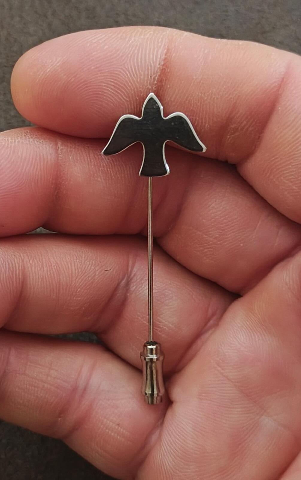 1970s Silver Tone Dove Stick Pin