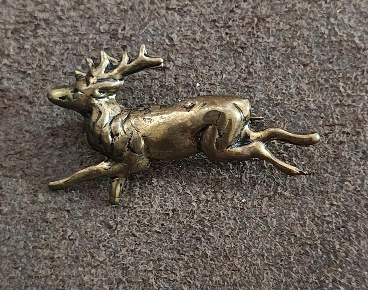 1960s Vintage Running Or Leaping Brass Deer Figurine