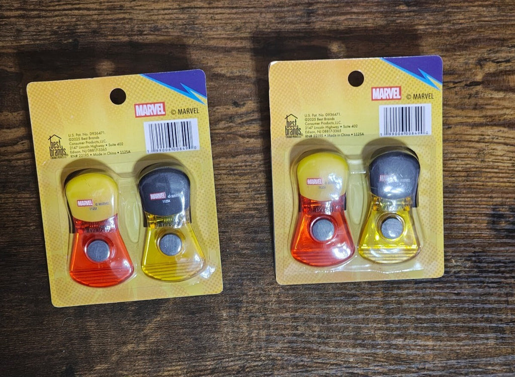 Set Of 2 Marvel Avengers 2-Pack (Total 4 Clips) Magnetic Bag Clips New