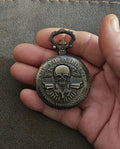 2nd Amendment Skull Pocket Watch Pendant Necklace