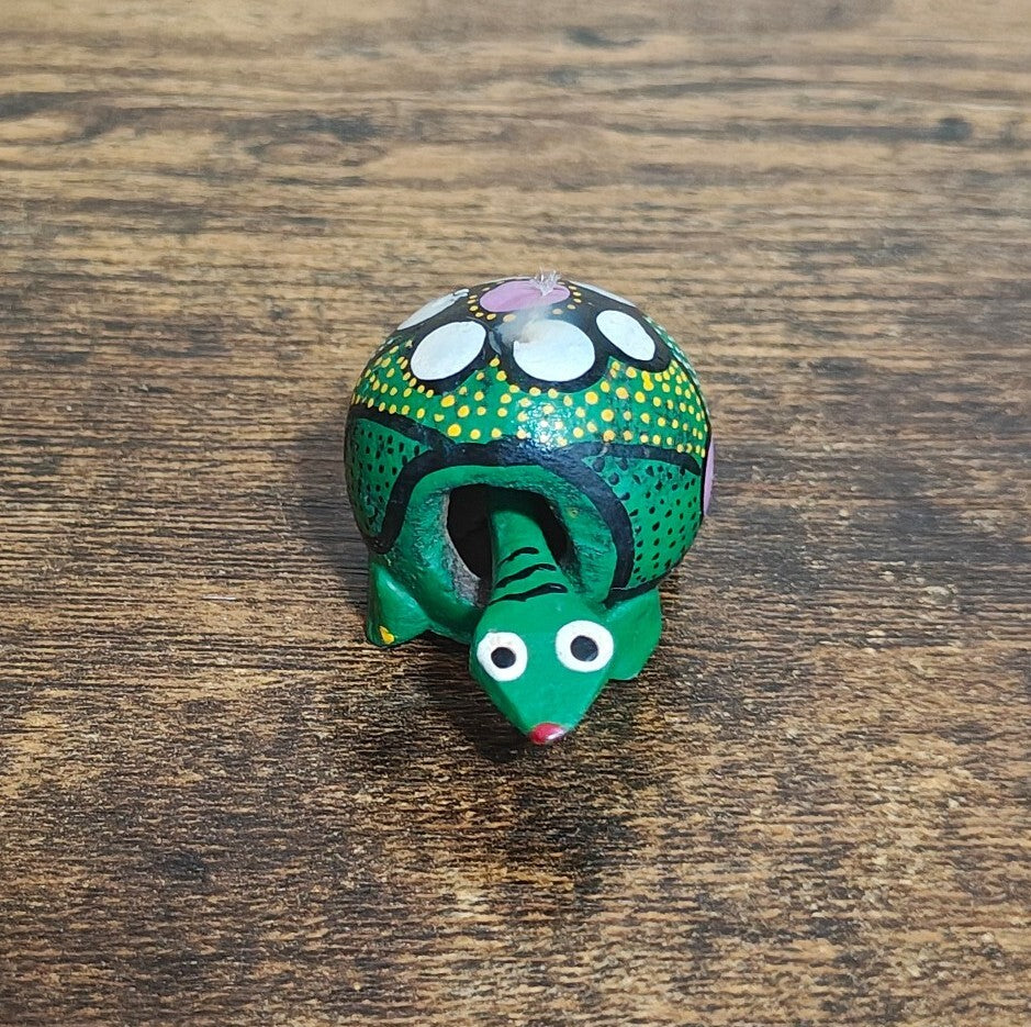 Hand-painted Mexican Folk Art Turtle Bobblehead Figurine