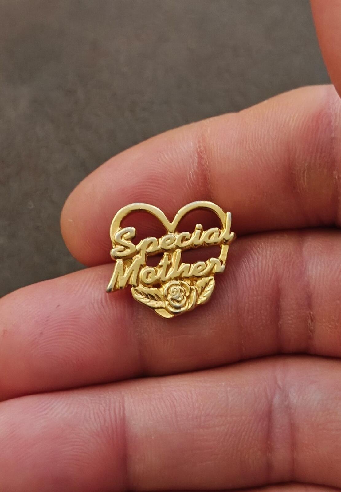 1980s Gold Tone "Special Mother" Heart  Pin