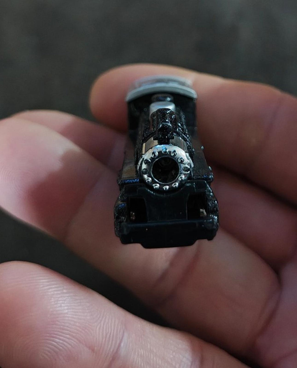 1970s Vintage Black Plastic USA American Locomotive 210 Keychain