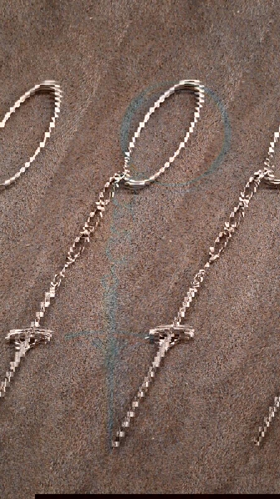 Religious Silver Tone Crucifix/Cross Keychain/Keyring