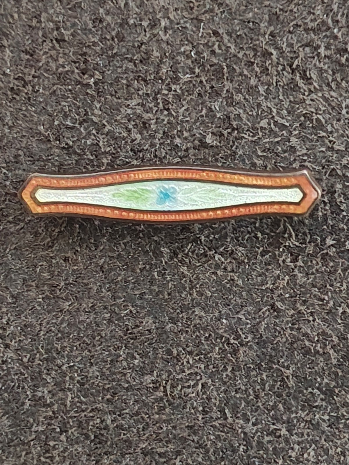 Early 1900s Edwardian Victorian Guilloché Enamel Lingerie Bar Pin/Brooch