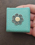 1980s Turquoise Pebbled Swirl Design Mini Trinket & Pill Box
