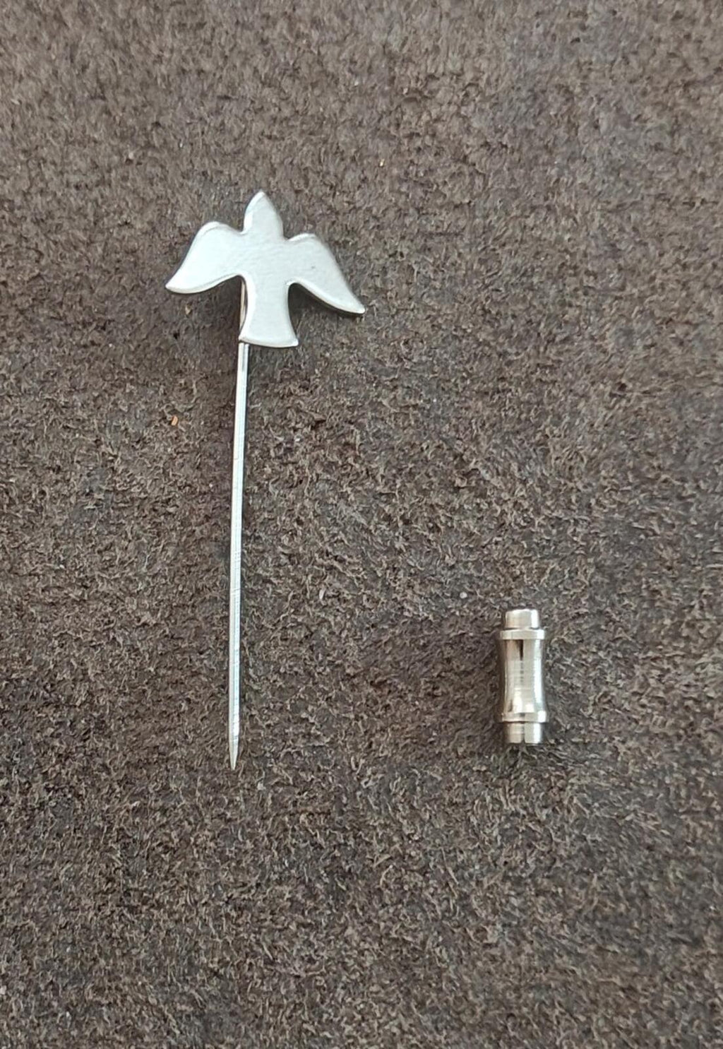 1970s Silver Tone Dove Stick Pin