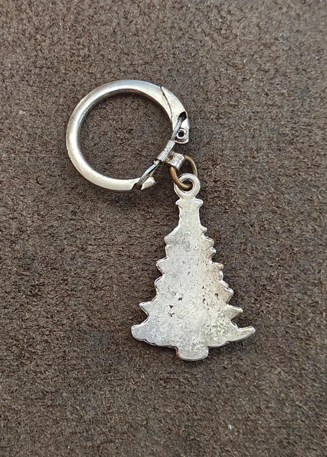 1980s Pewter Christmas Tree Keychain