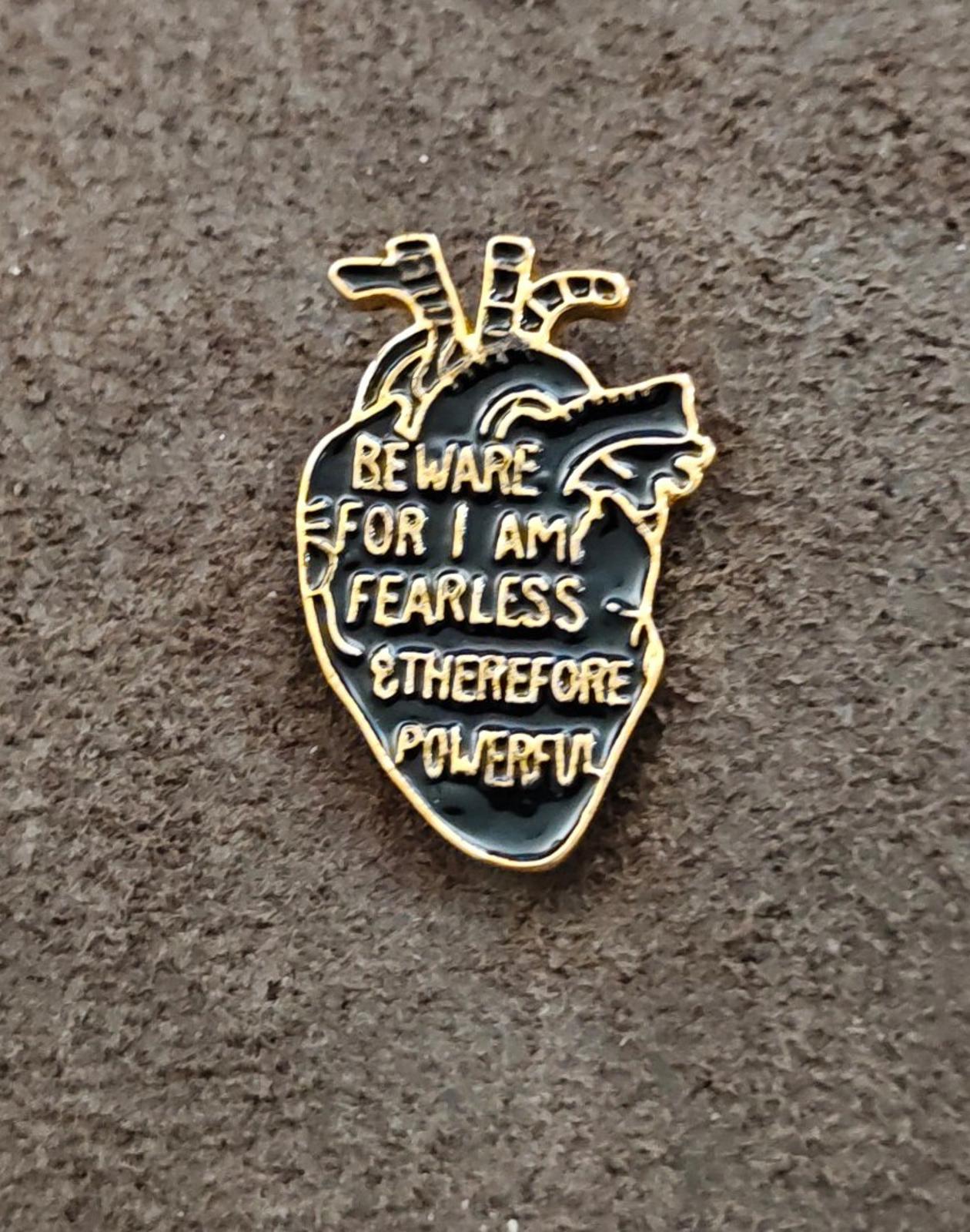 Frankenstein Anatomical Heart Gold Tone Enamel Pin Gothic Literature Collection