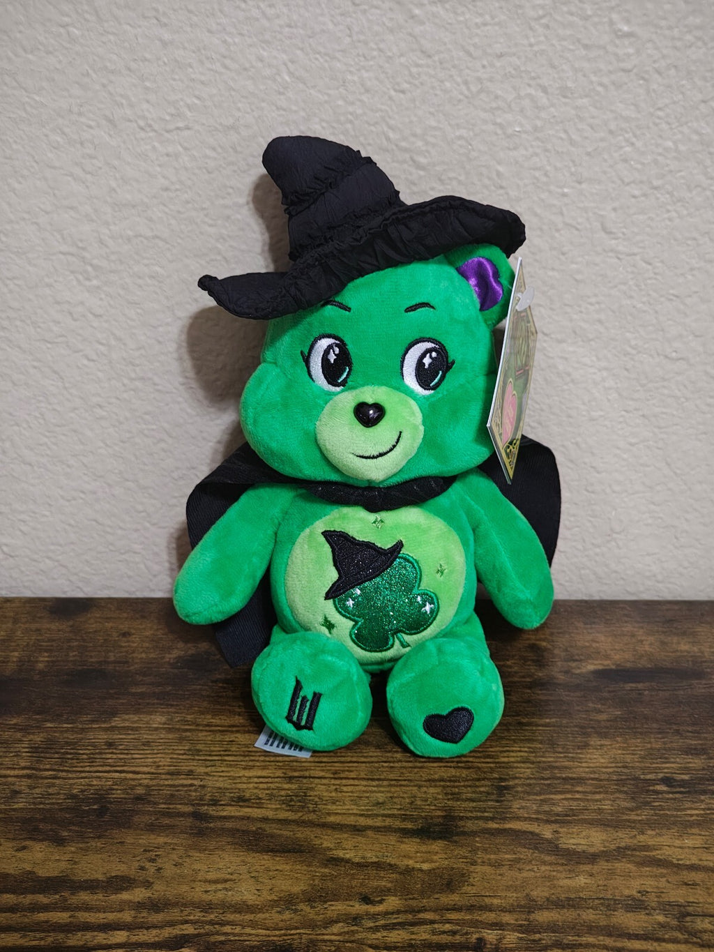 Care Bears x Wicked Good Luck Bear as Elphaba Limited Edition Plush NWT