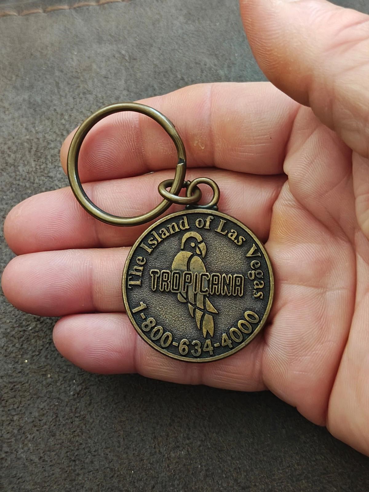 1990s Vintage Tropicana Hotel and Casino Las Vegas Brass Keychain
