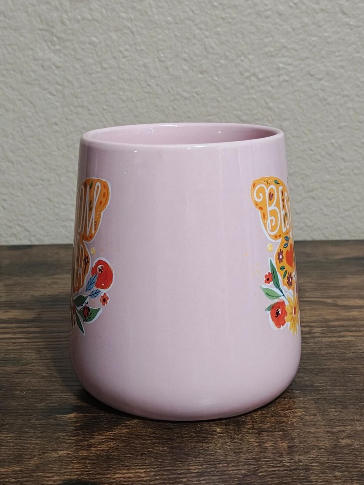 Colorful Flowers & Butterfly Best Mom Ever Pink Mug