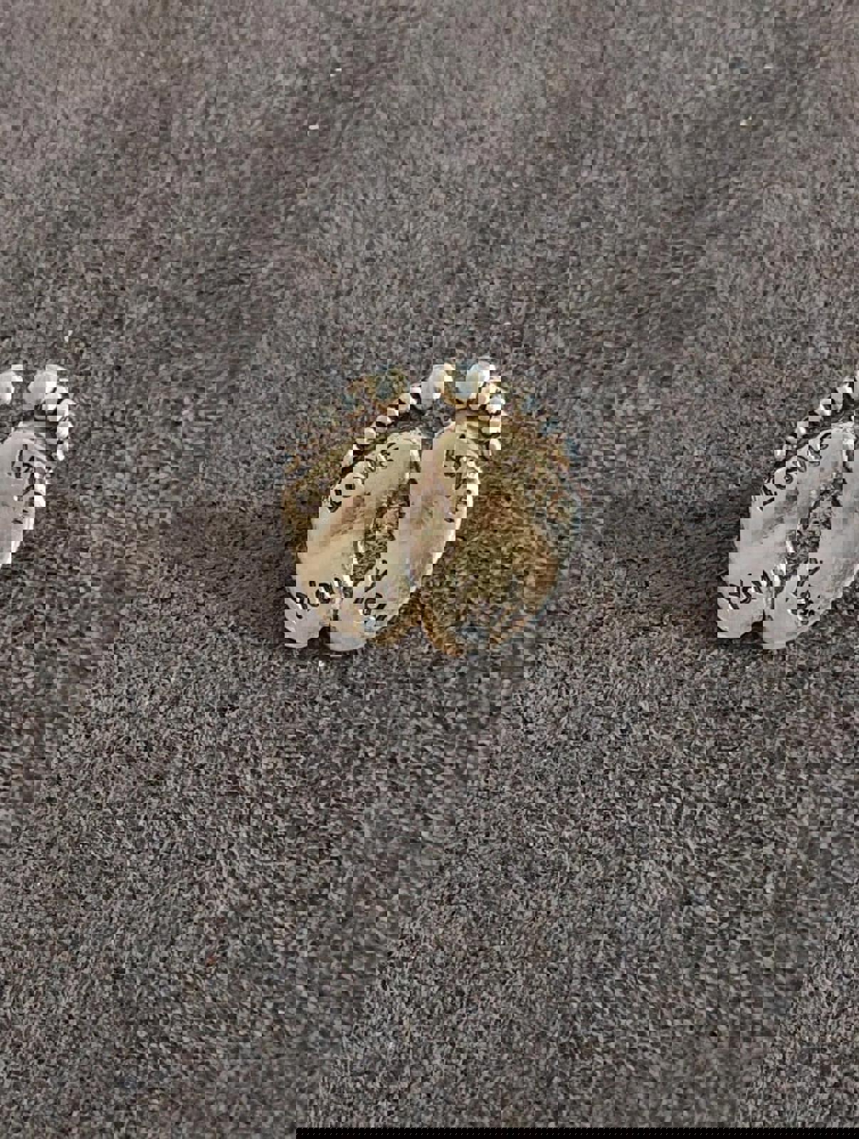 1970's Love You Two Feet Gold Tone Brooch Pin