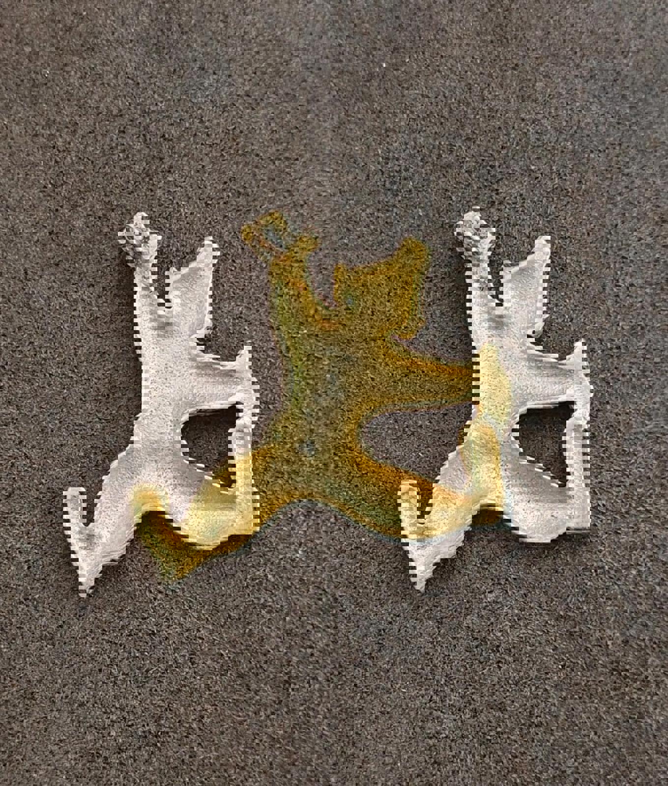 1980's Clowning Around Gold Tone White Enamel Pendant