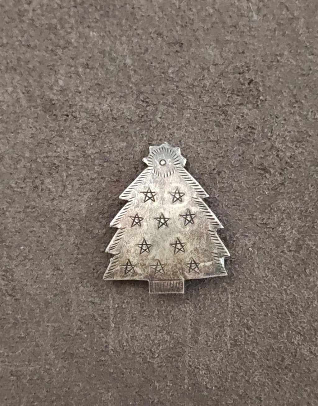 1970s Silver Tone Christmas Tree Brooch