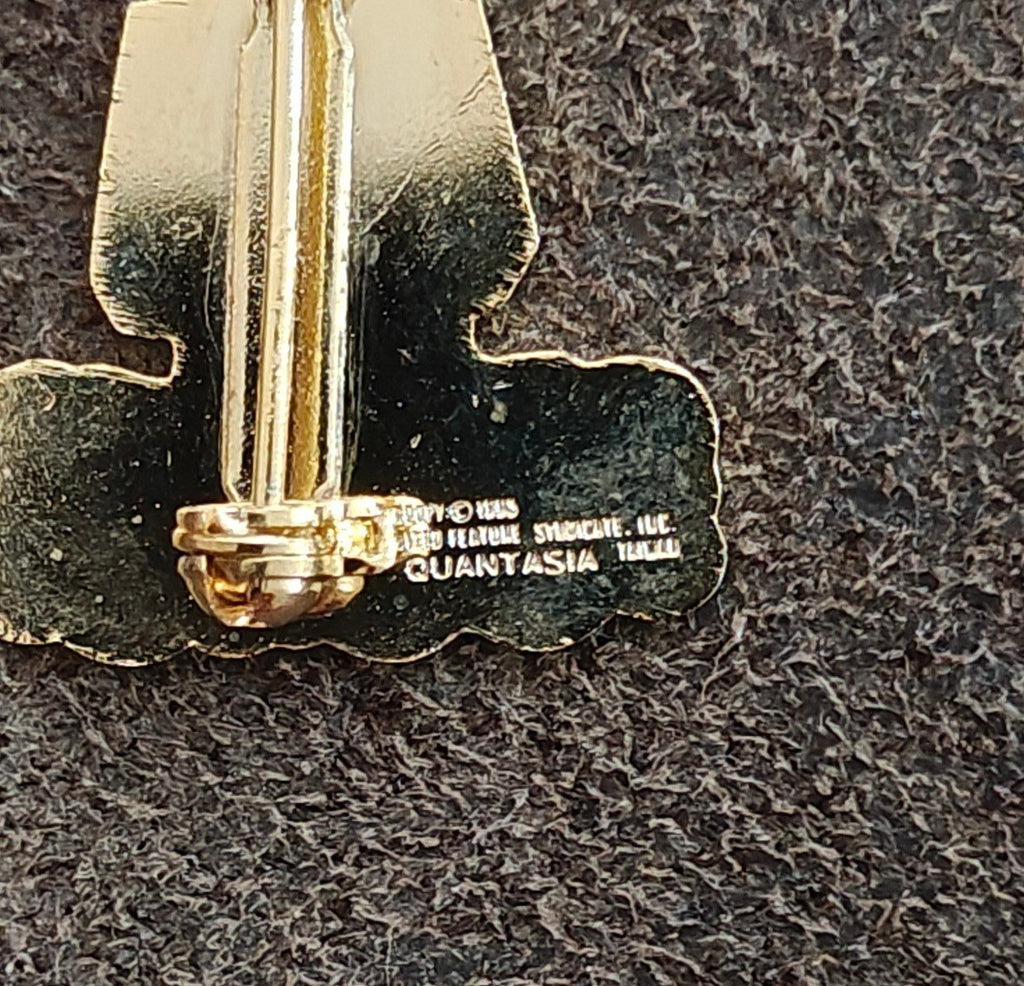 1970s Peanuts Snoopy Go For It! Gold Tone Enamel Pin