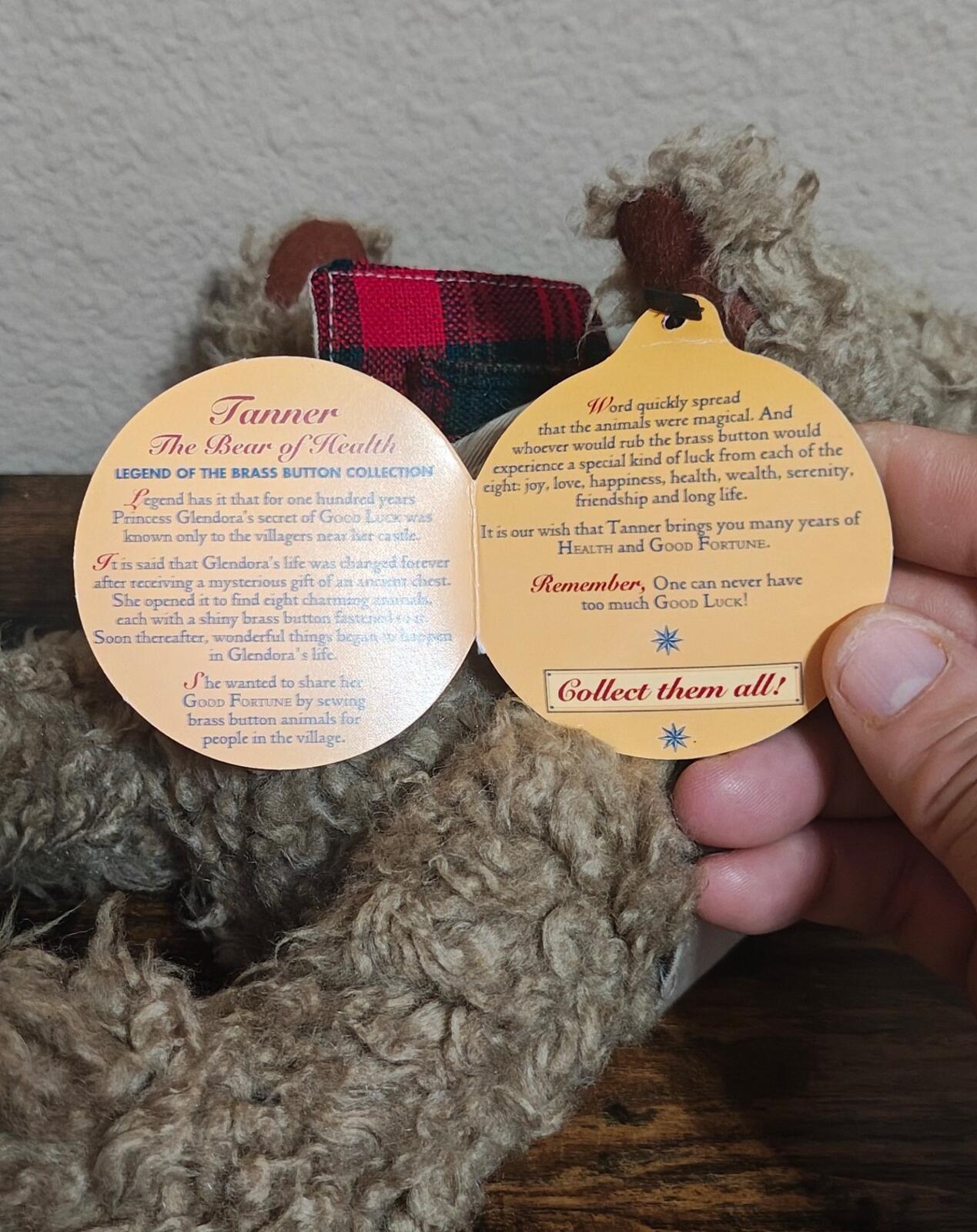 1997 Pickford Bears "Tanner" The Bear Of Health Brass Button Collectables Plush