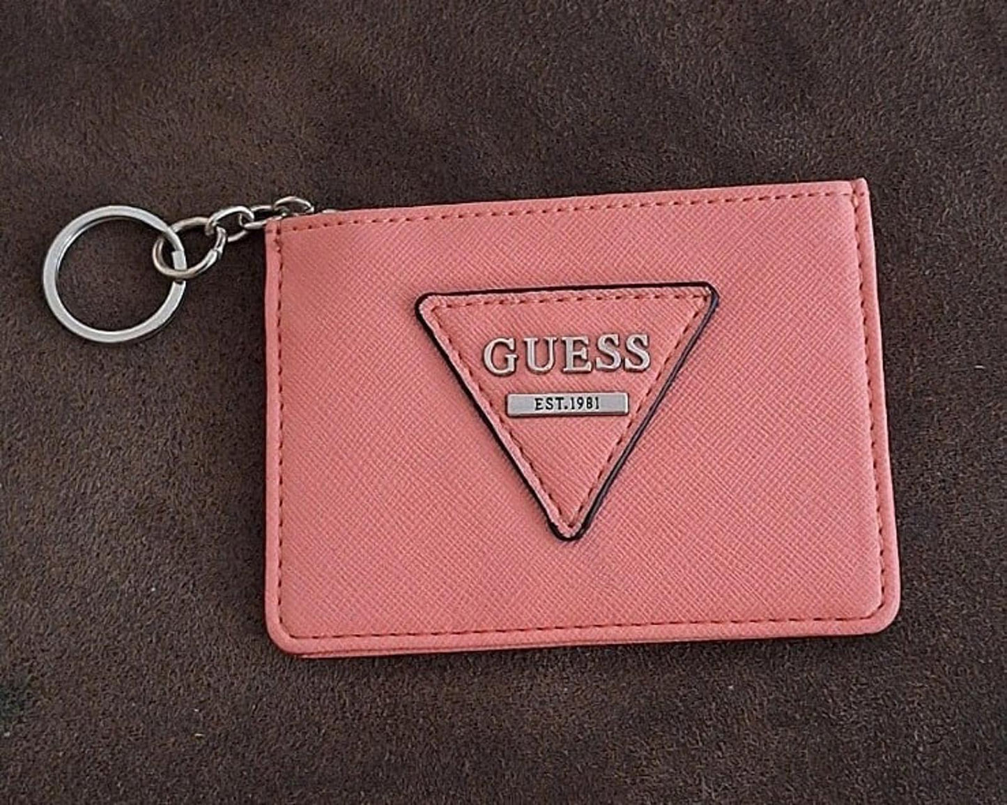 Pretty Pink Guess Faux Leather Wallet/Clutch Pouch/Card Holder/Coin Purse Keycha