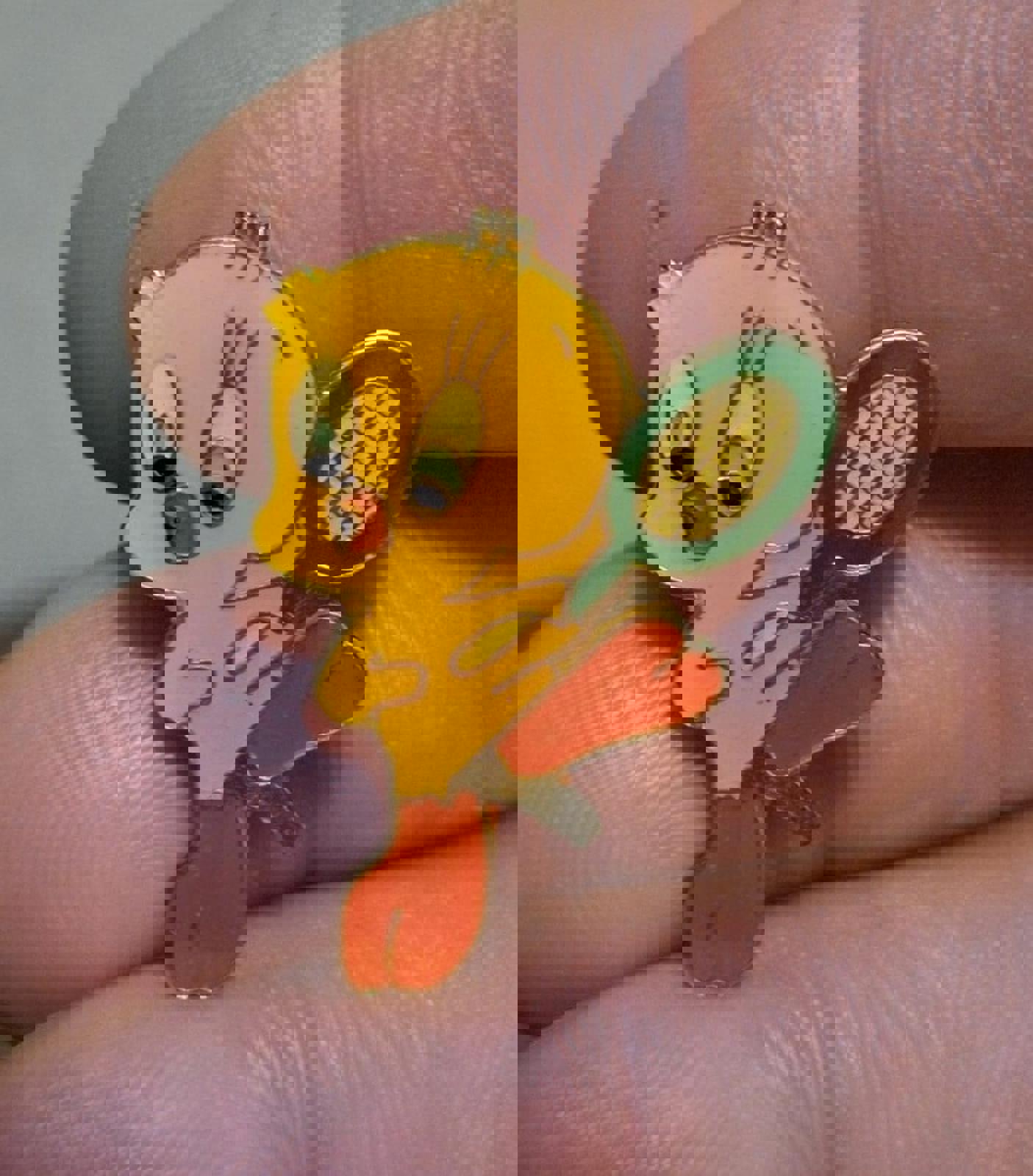 1980's Tweety Bird Playing Tennis Enamel Pin