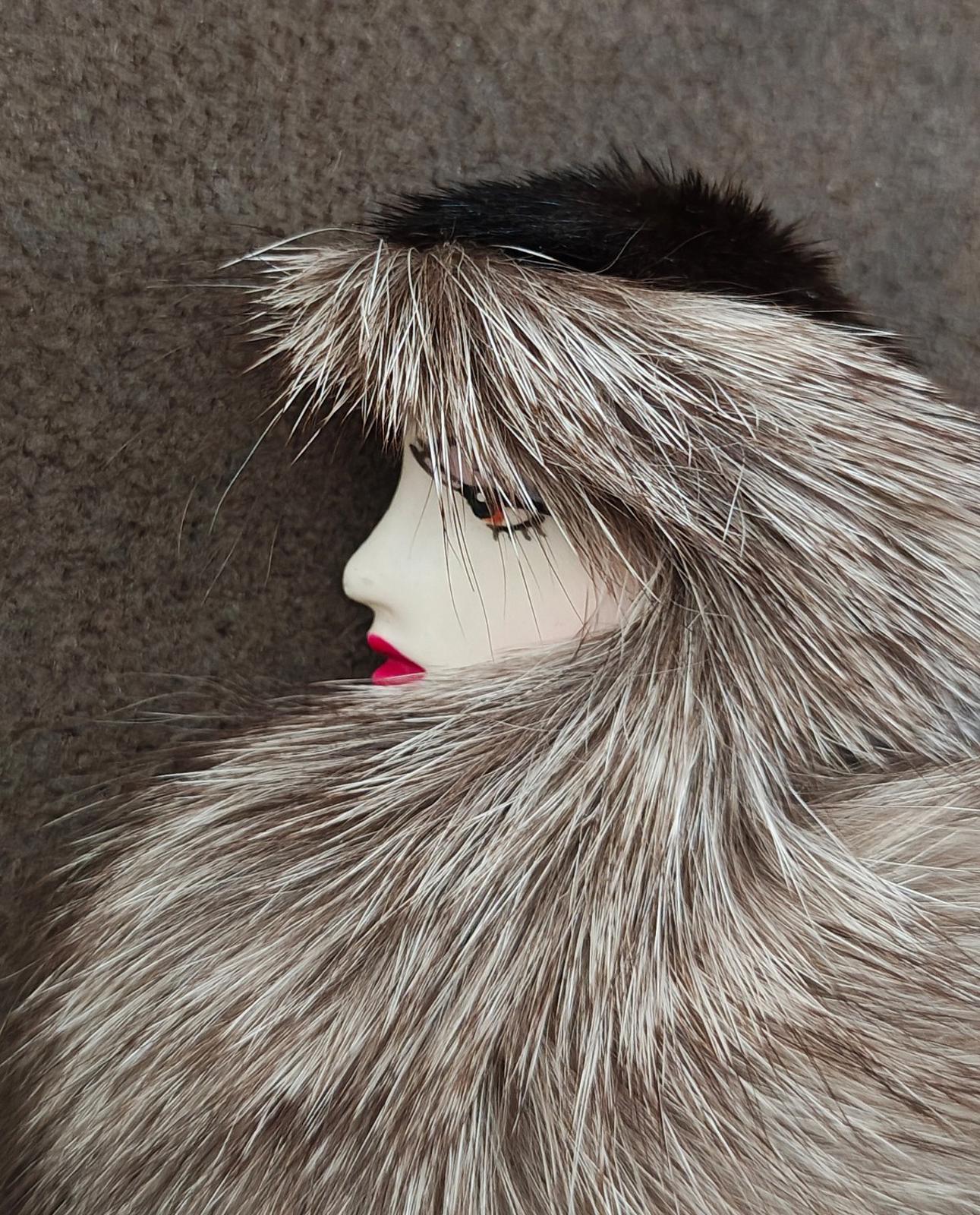 1980's Han Shin Fur Co Ltd Porcelain & Real Fur Brooch