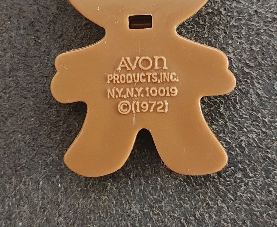 1972 Avon Gingerbread Man Pin Pal Fragrance Glacé Brooch Pin