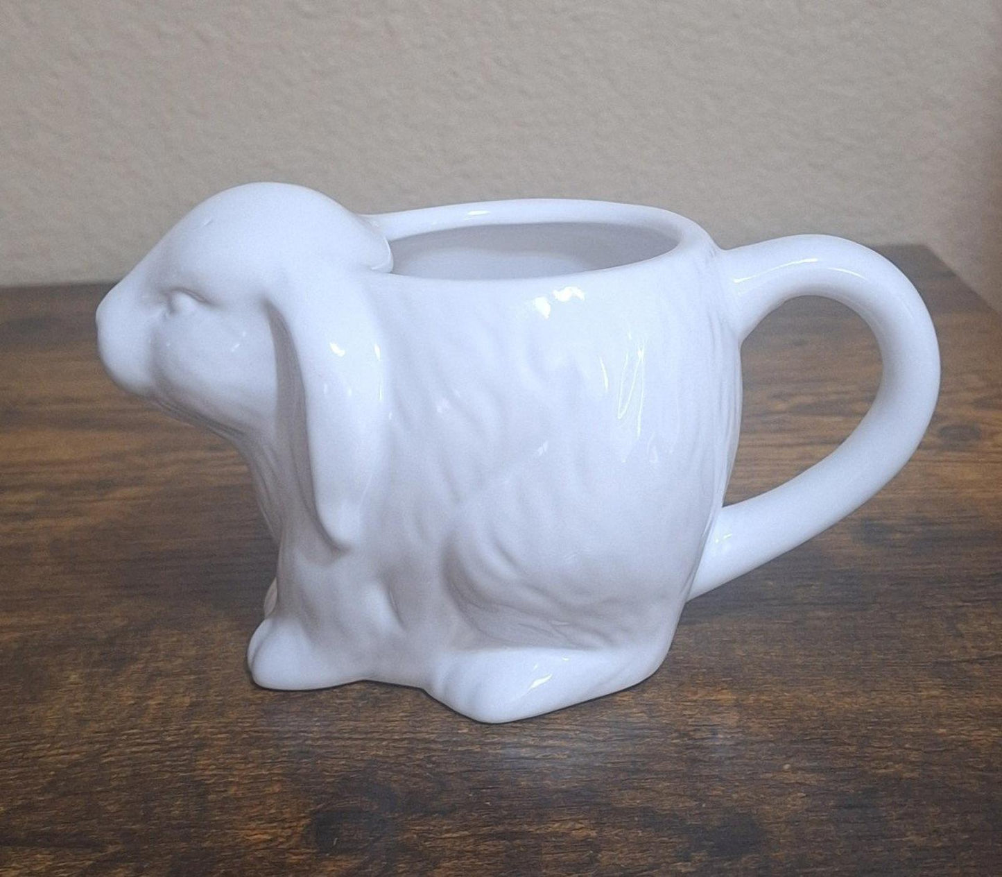 3D Embossed White Bunny Ceramic Mug