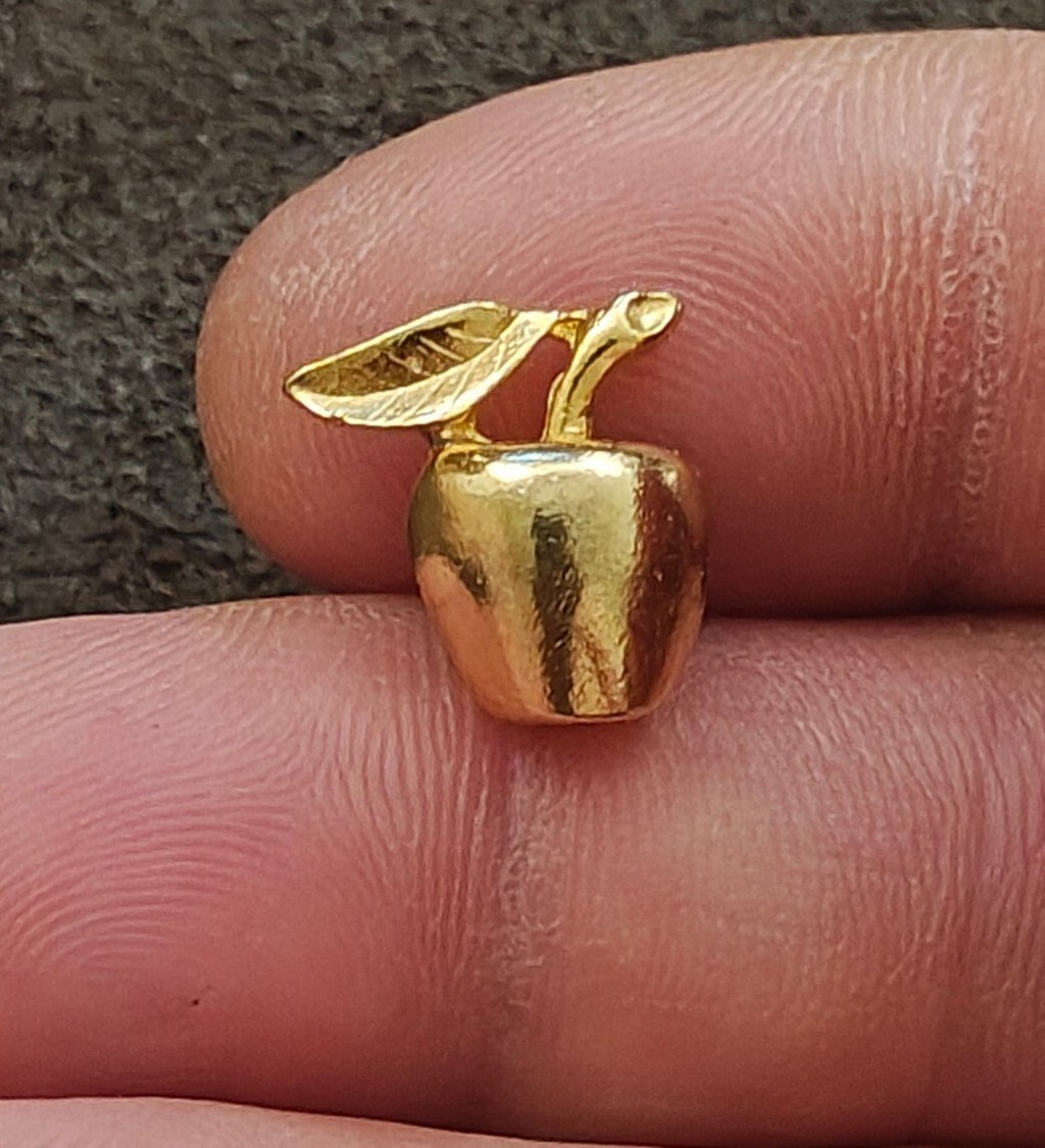 1980s Gold Tone 3D Apple Pin